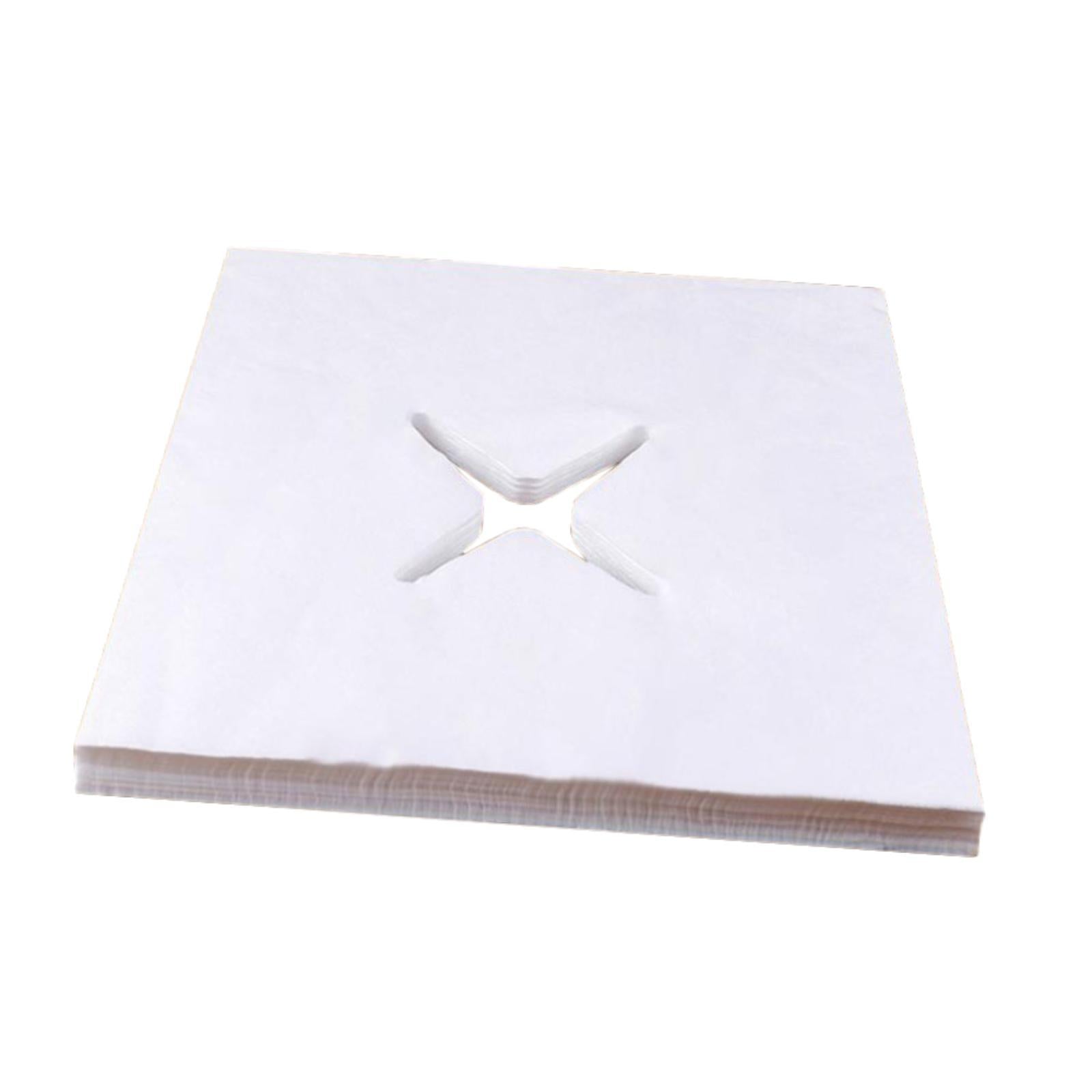 100Pcs Disposable Face Cradle Covers for SPA Rooms Massage Therapists Hotels X Hole 29.5x29.5cm
