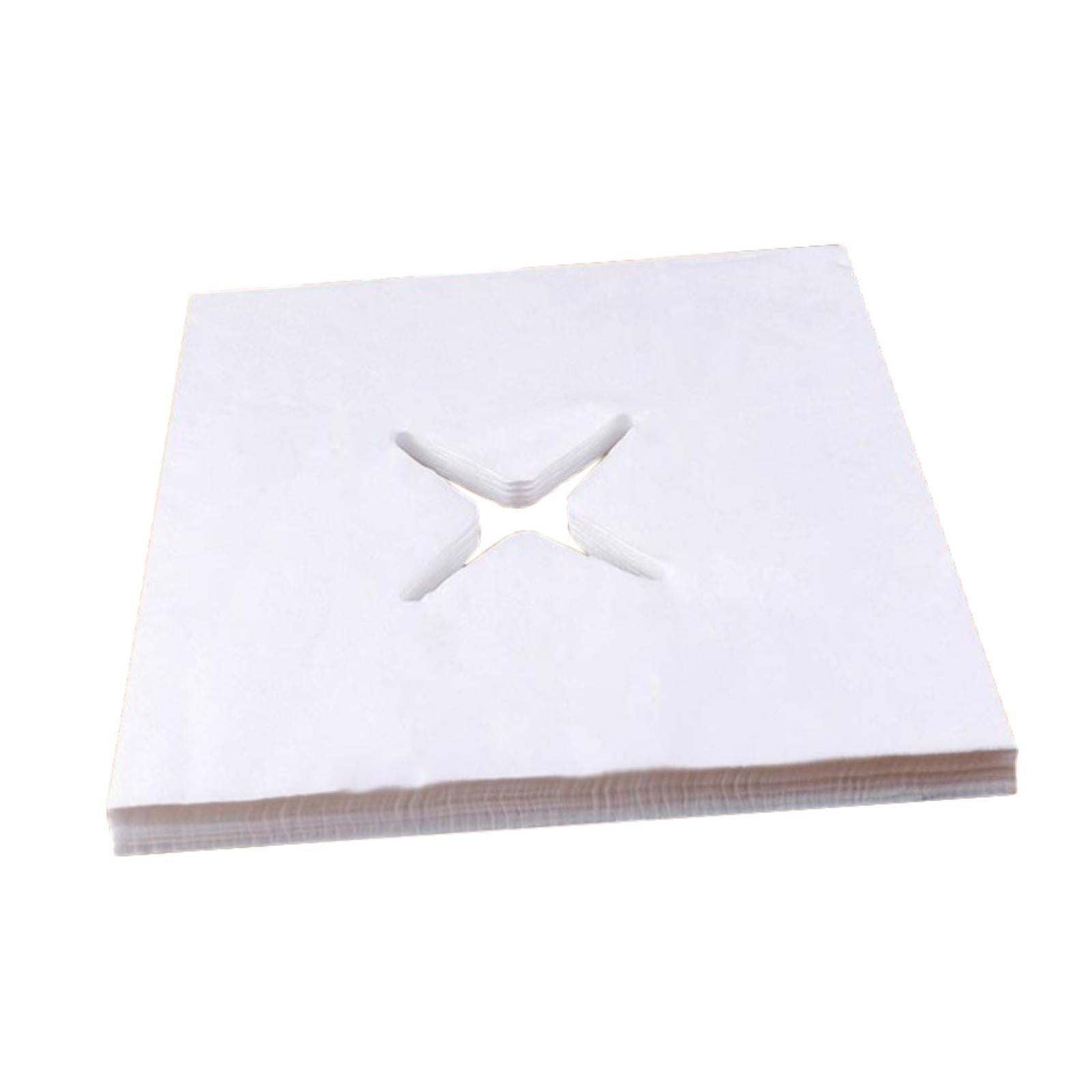 100Pcs Disposable Face Cradle Covers for SPA Rooms Massage Therapists Hotels X Hole 29.5x29.5cm