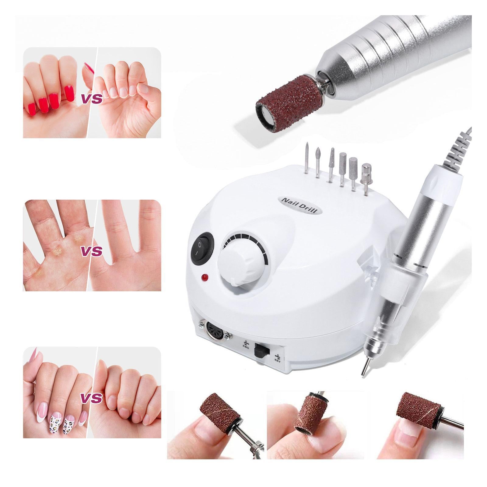 Electric Nails Drill Nail Polisher for Dip Powder Nails Women Gel Nail Polish White