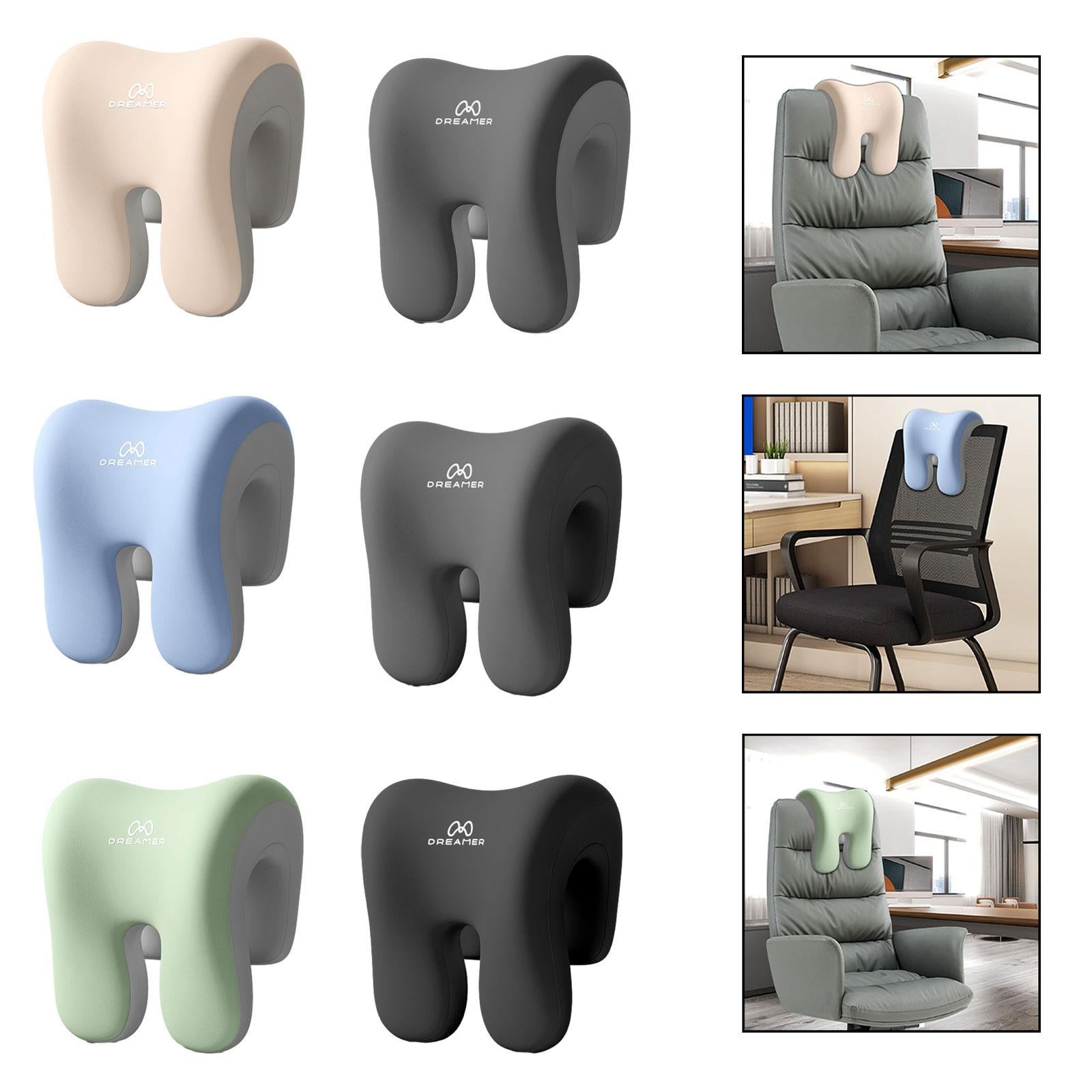 Office Chair Neck Support Removable Multifunctional Lightweight Head Support Beige Gray