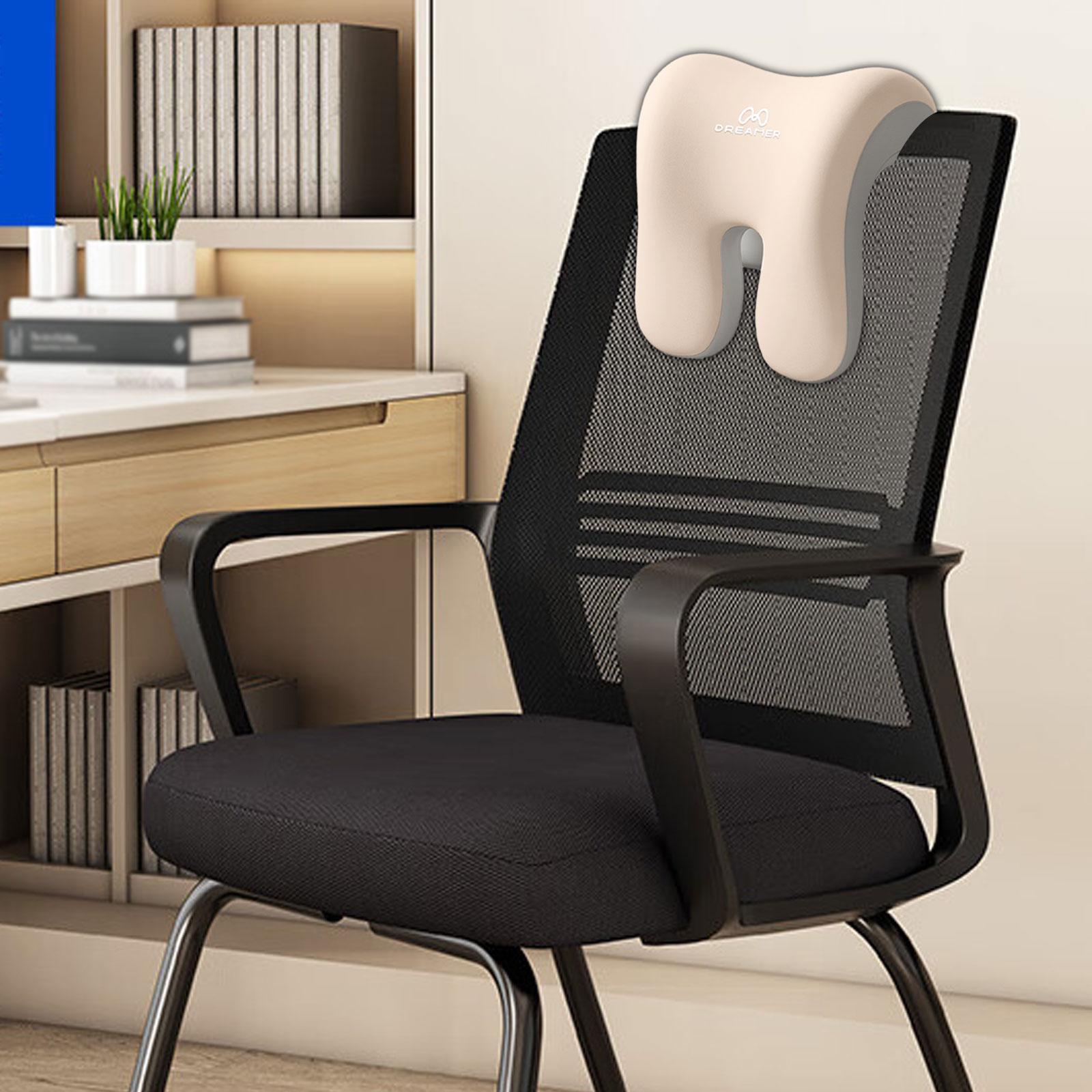Office Chair Neck Support Removable Multifunctional Lightweight Head Support Beige Gray
