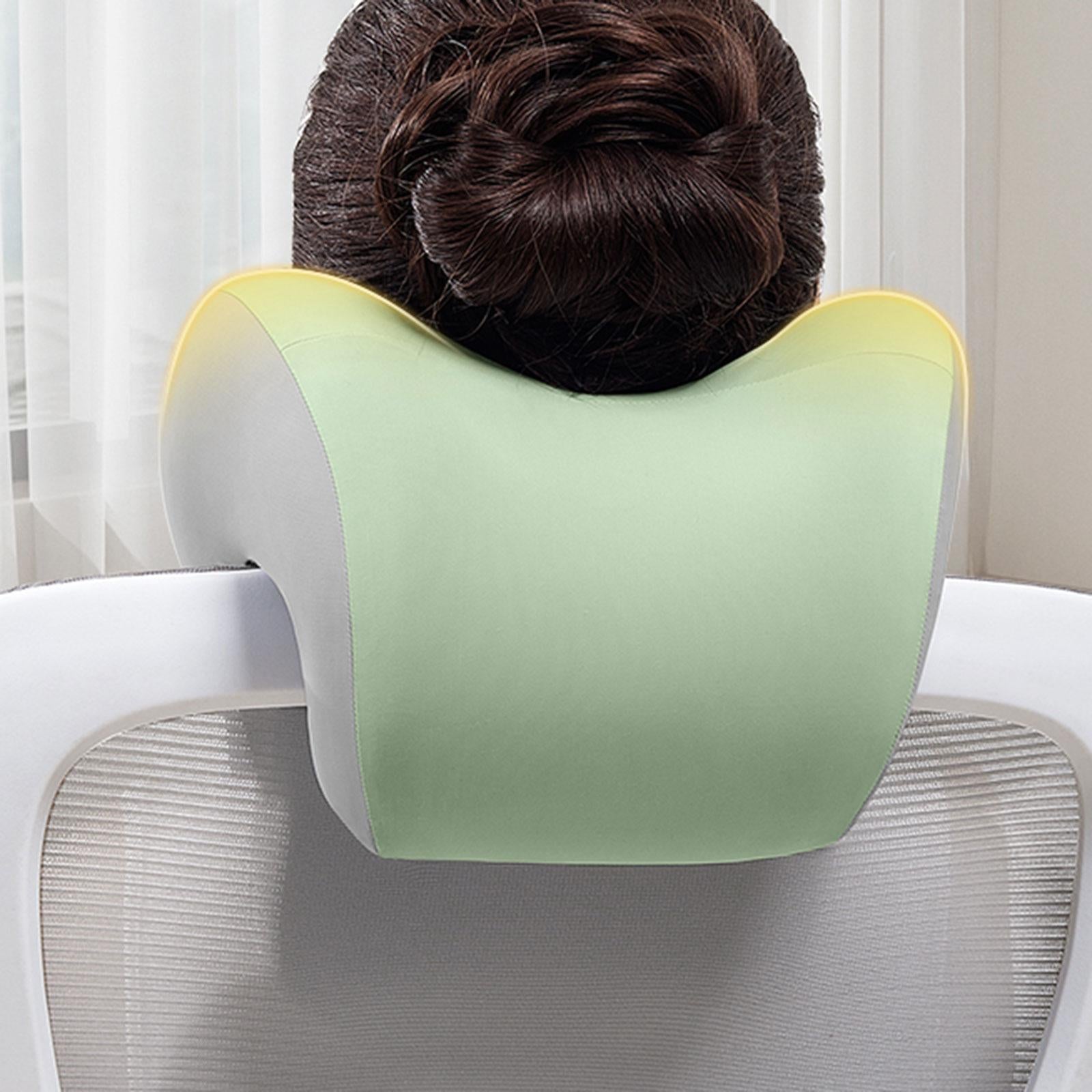 Office Chair Neck Support Comfortable Breathable Fabric Cover Napping Pillow Green Grey