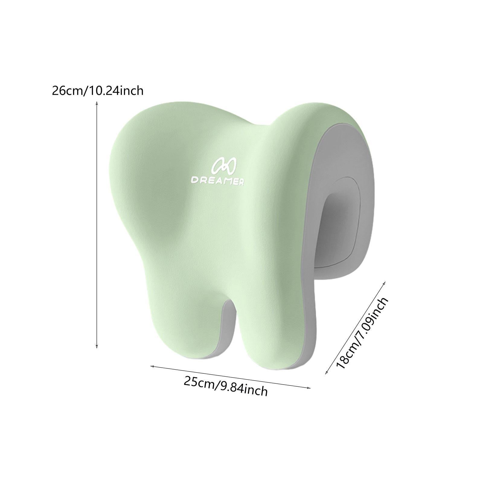 Office Chair Neck Support Comfortable Breathable Fabric Cover Napping Pillow Green Grey