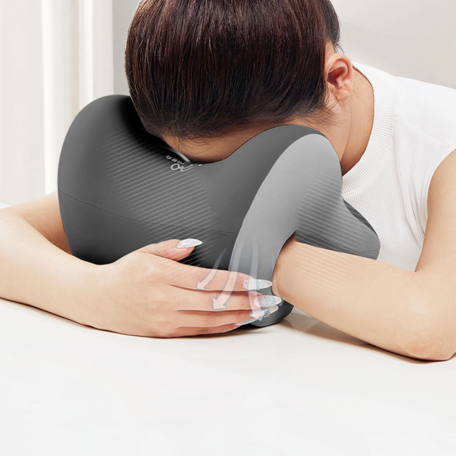 Office Chair Neck Support Comfortable Breathable Fabric Cover Napping Pillow Gray Mixed Color