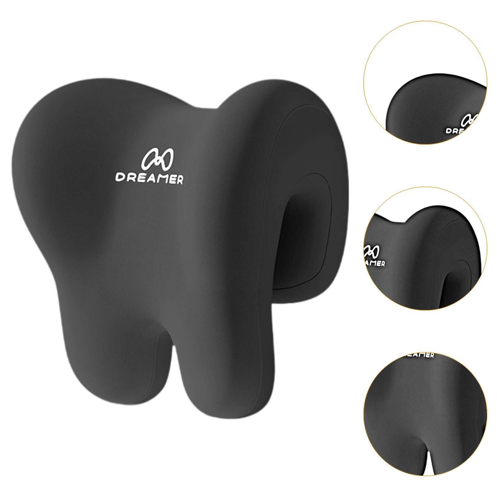 Office Chair Neck Support Comfortable Breathable Fabric Cover Napping Pillow Black