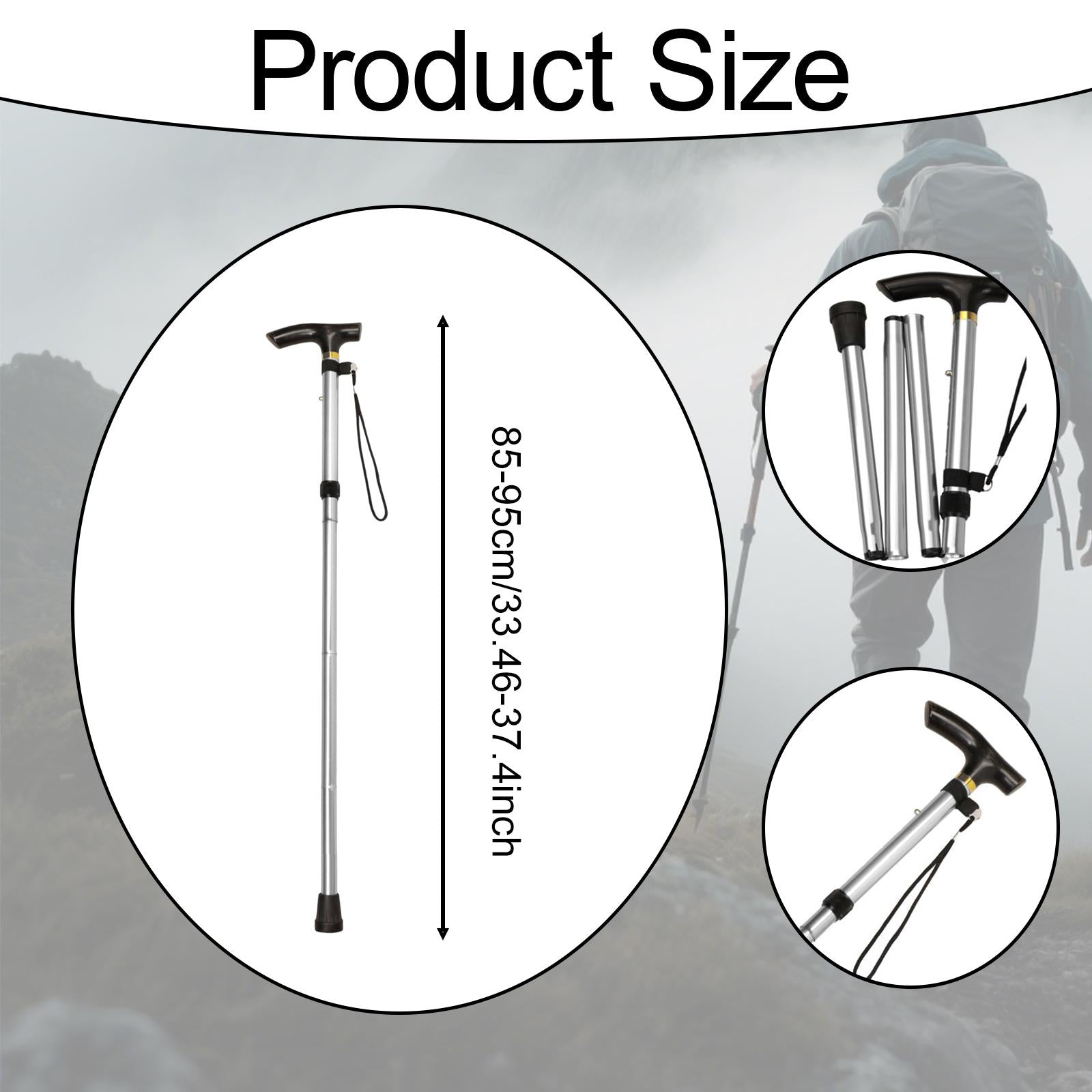 Trekking Stick Lightweight Standard Crutch for Mountaineering Travel Outdoor silver