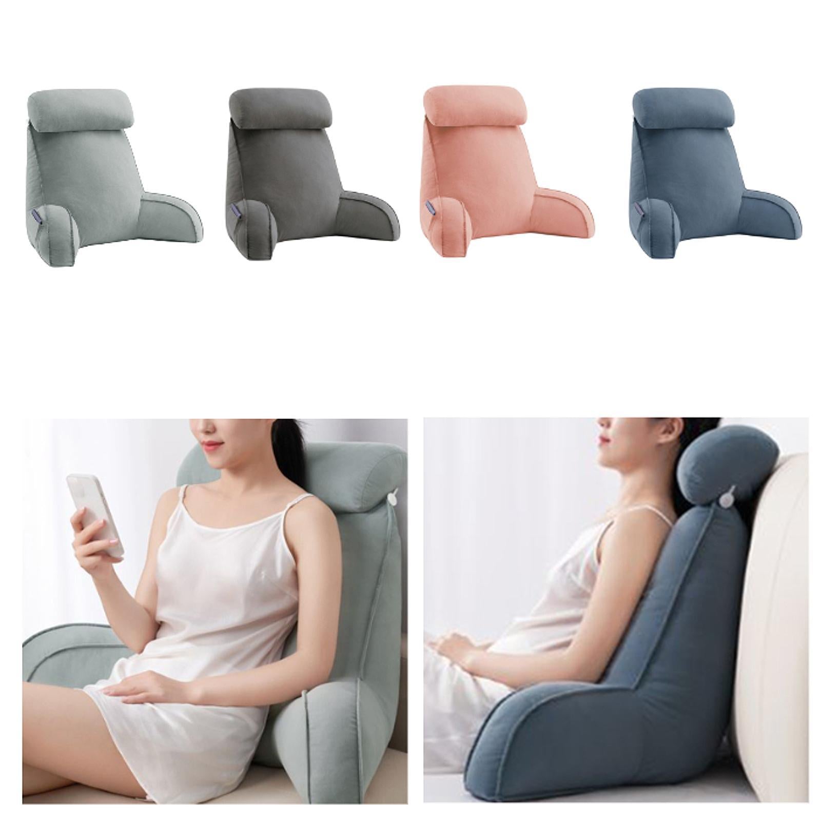 Reading Pillow for Sitting in Bed Breathable for Watching TV Resting Reading Light Gray