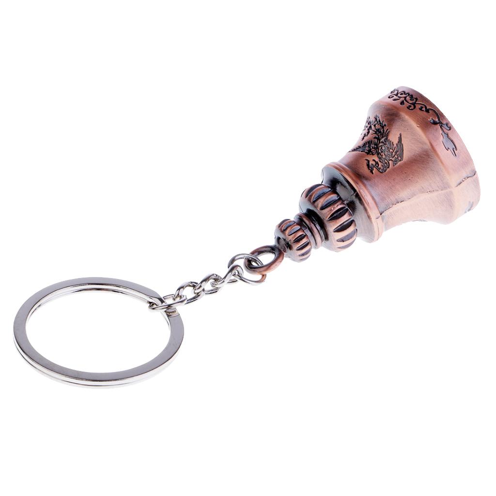 Antique Copper Plated Keychain Small Jingle Bell Car Key Ring Creative Gifts