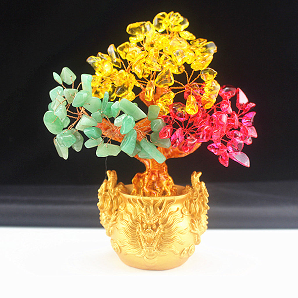Crystal Money Tree Bring Wealth Luck Home Decor Birthday Gift 18cm A