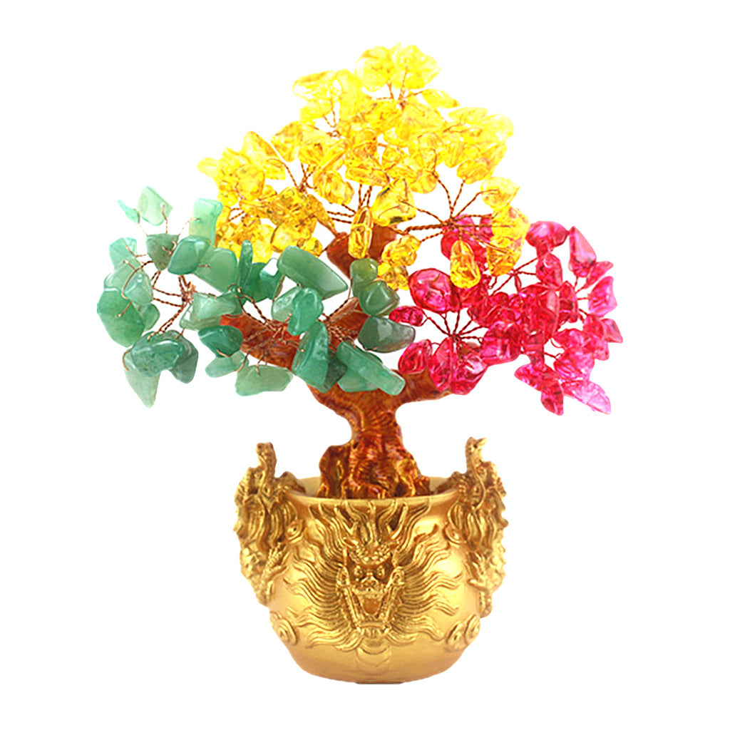 Crystal Money Tree Bring Wealth Luck Home Decor Birthday Gift 18cm A