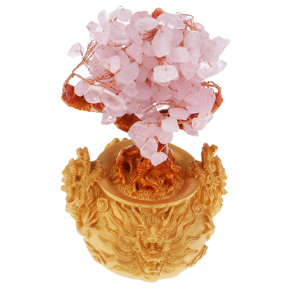 Crystal Money Tree Bring Wealth Luck Home Decor Birthday Gift 18cm Pink