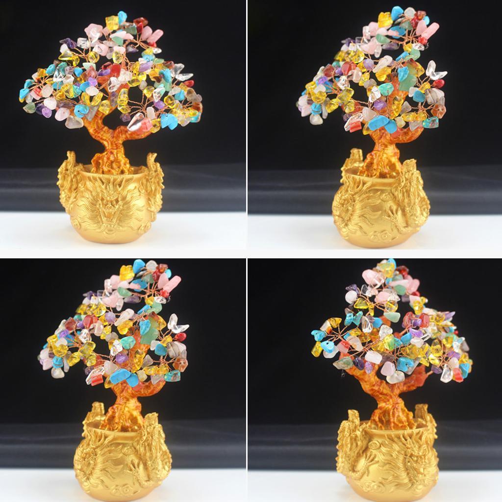 Crystal Money Tree Bring Wealth Luck Home Decor Birthday Gift 18cm B