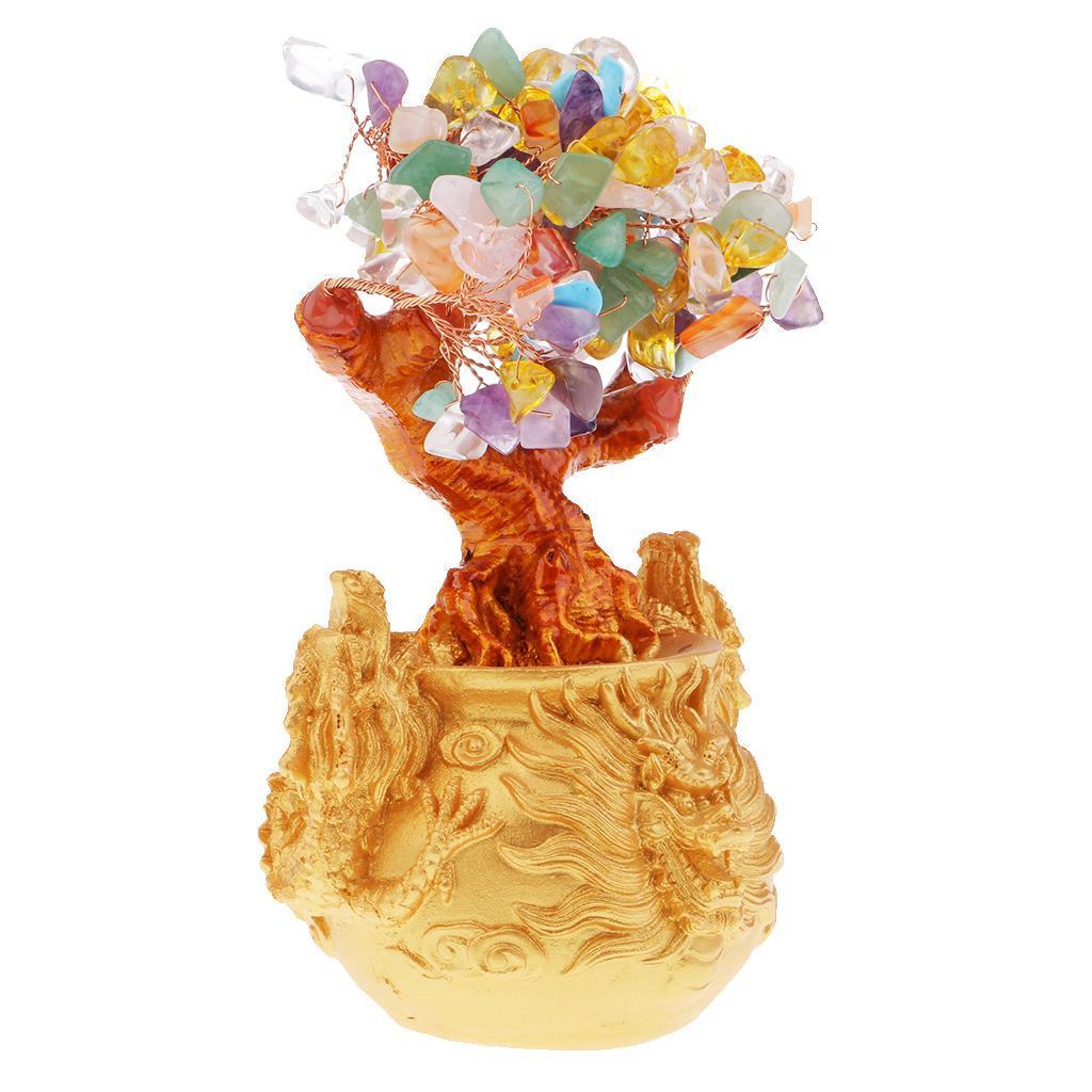 Crystal Money Tree Bring Wealth Luck Home Decor Birthday Gift 18cm B