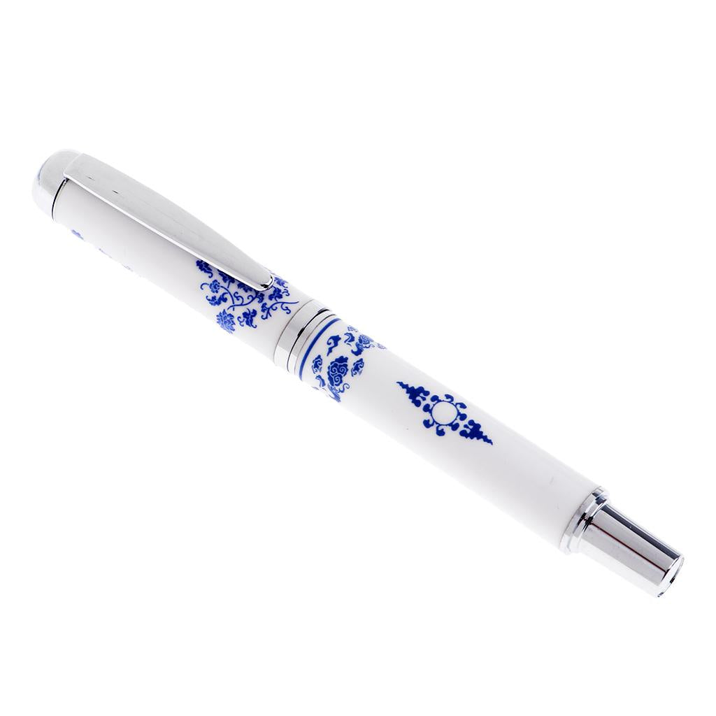 Chinese Blue and White Porcelain Fountain Pen Ink Pen Gift Writing Tool
