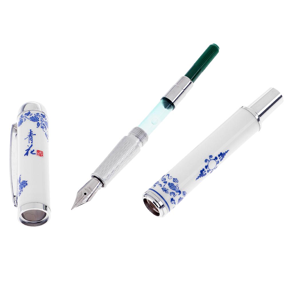Chinese Blue and White Porcelain Fountain Pen Ink Pen Gift Writing Tool