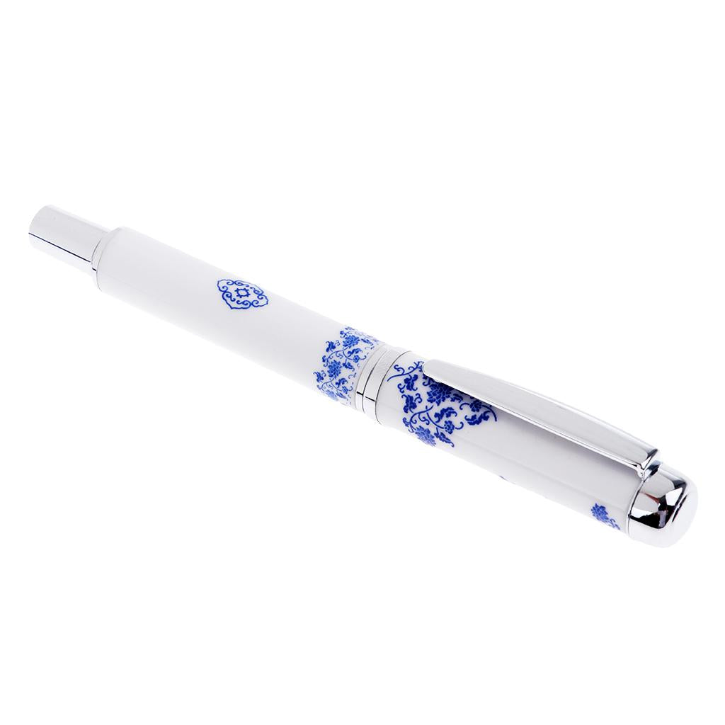 Ceramics Rollpoint Pen Chinese Elements Business Pen Tool Gift Blue flowwer