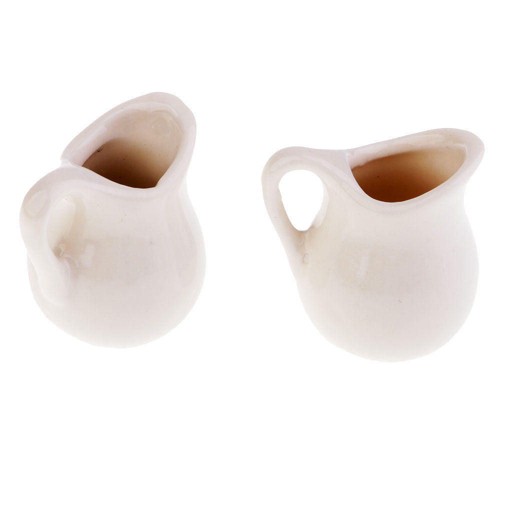 Micro Landscape Mini Vase Doll House Ceramics Decor Vase Set Milk White