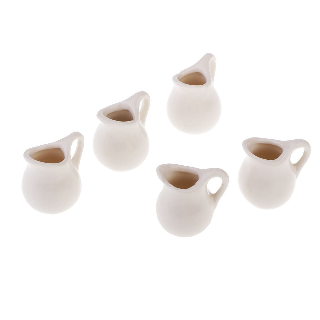 Micro Landscape Mini Vase Doll House Ceramics Decor Vase Set Milk White