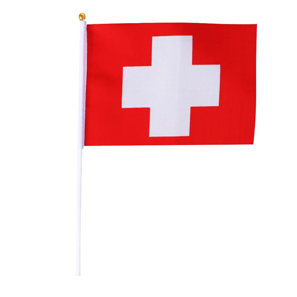 12PCS Flag Flags Banner Hand Waving Flag National Pride Flag Switzerland