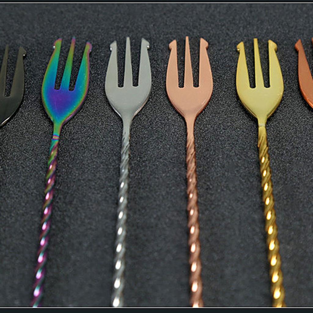 Stainless Steel Long Handle Drink Spoon Bar Spoon Bar Tool 40cm Gold