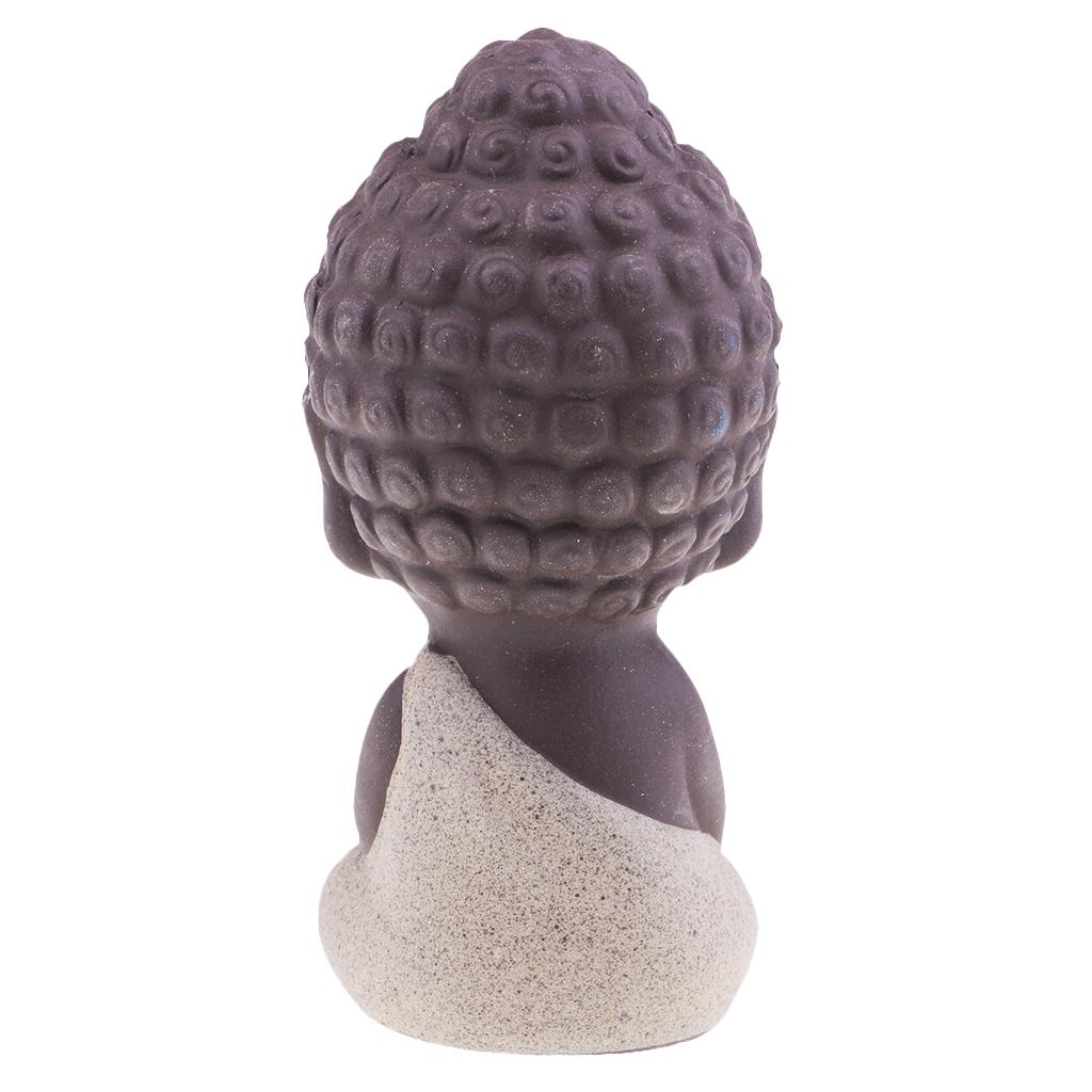 Ceramic Small Buddha Statue India Yoga Mandala Sculptures Ornaments Beige