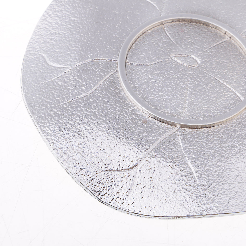 Circular Alloy Lotus leaf Pattern Coasters Tea Cup Accessories Silver White