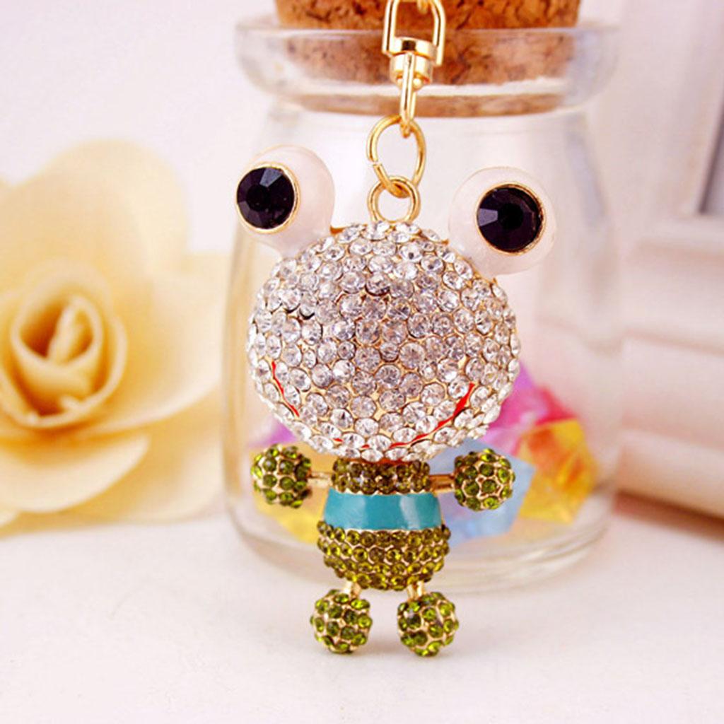 Cute Frog Cystal KeyChain Charm Pendant Car Key Bag Chain Keyring Green
