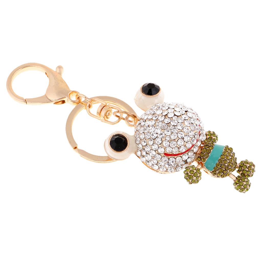 Cute Frog Cystal KeyChain Charm Pendant Car Key Bag Chain Keyring Green
