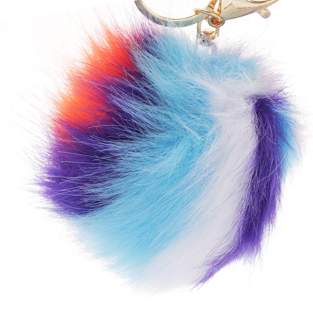 Colors Plush Ball Key Chain Faux Fur Ball Plush Pendant for Car Key Handbag