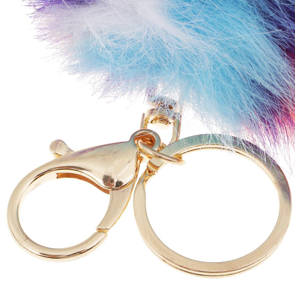 Colors Plush Ball Key Chain Faux Fur Ball Plush Pendant for Car Key Handbag