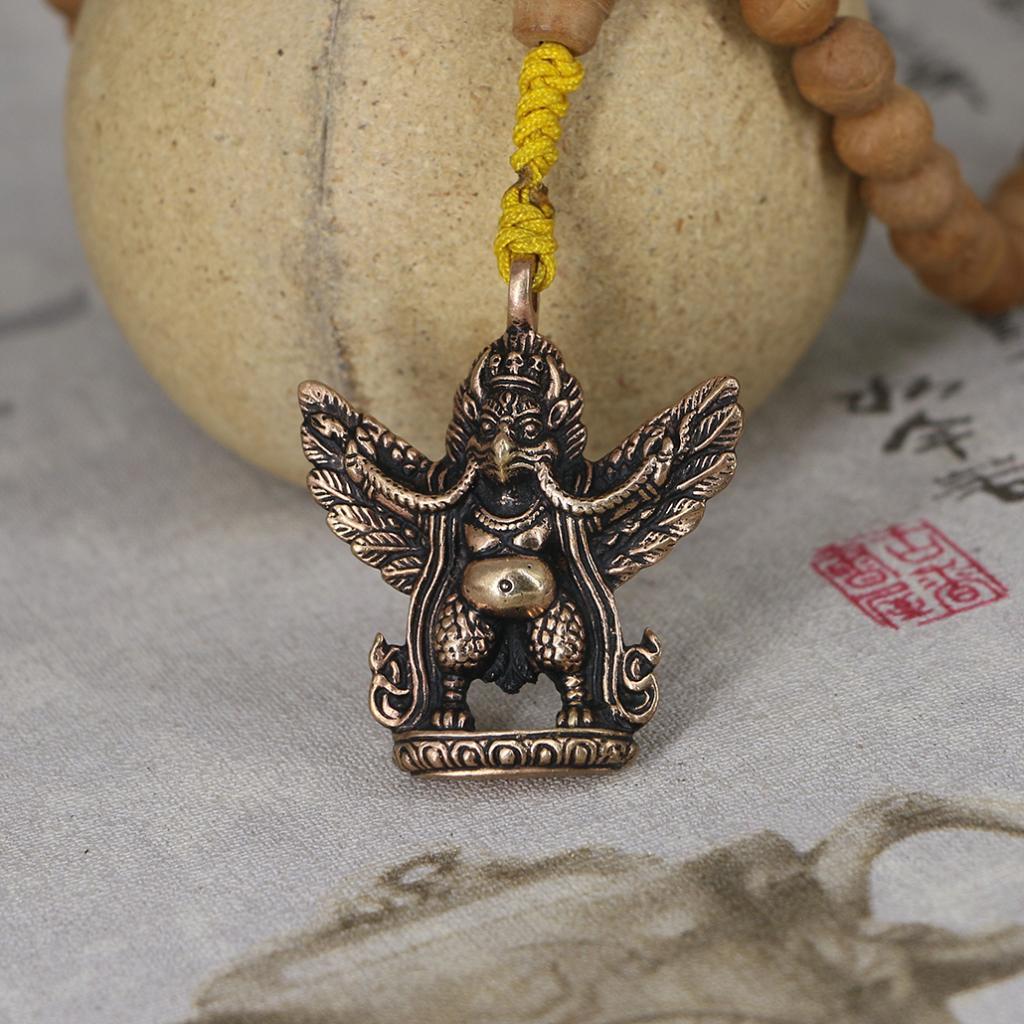 Tibetan Buddhism Pure Copper Golden-winged Bird Pendant Handcrafts in Nepal