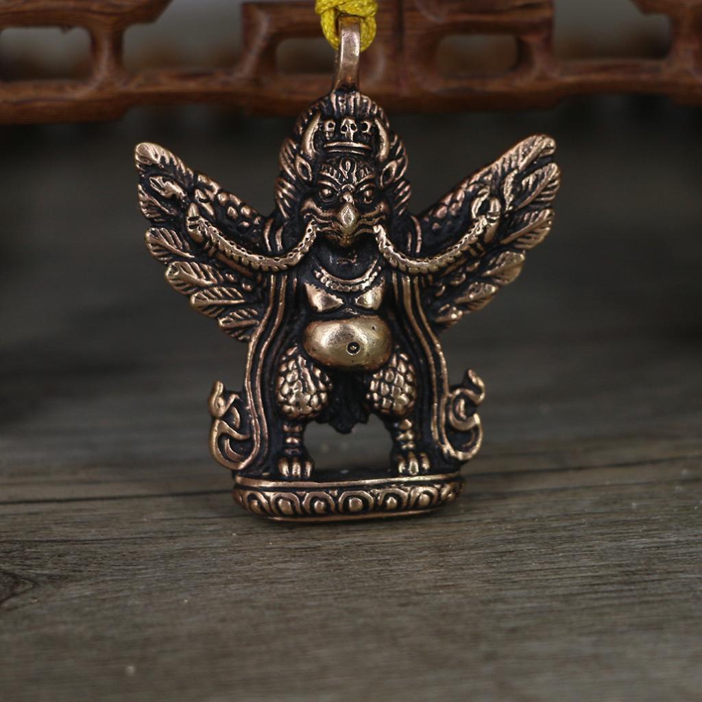 Tibetan Buddhism Pure Copper Golden-winged Bird Pendant Handcrafts in Nepal