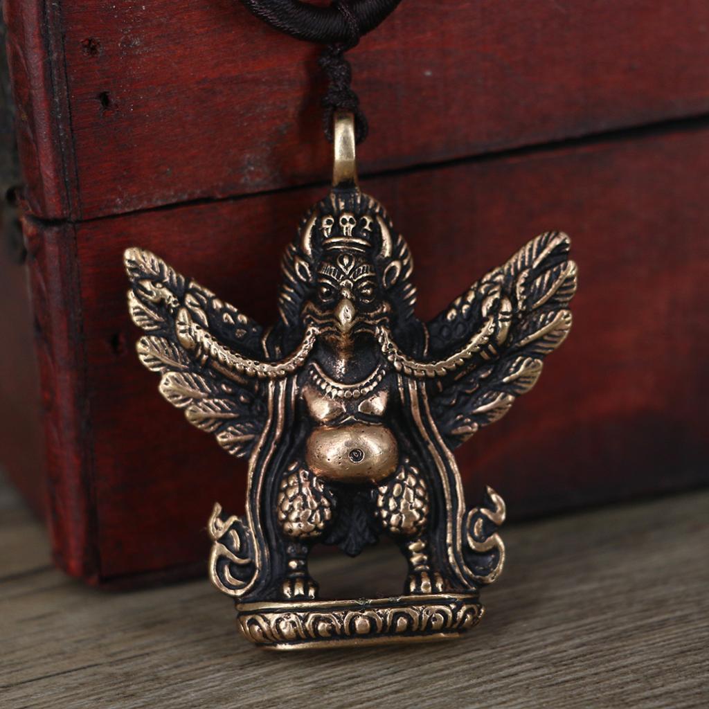 Tibetan Buddhism Pure Copper Golden-winged Bird Pendant Handcrafts in Nepal
