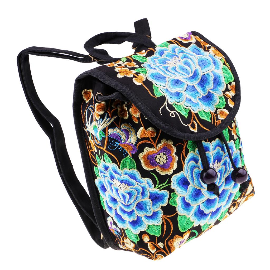 Vintage National Style Ethnic Women Backpack Embroidery Travel Rucksack 6