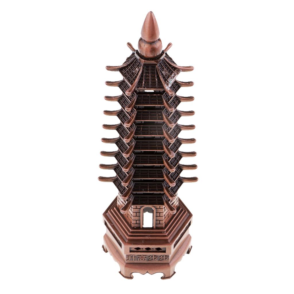 7'' Chinese Fengshui Pagoda of Cultural Prosperity Wenchang Tower Copper