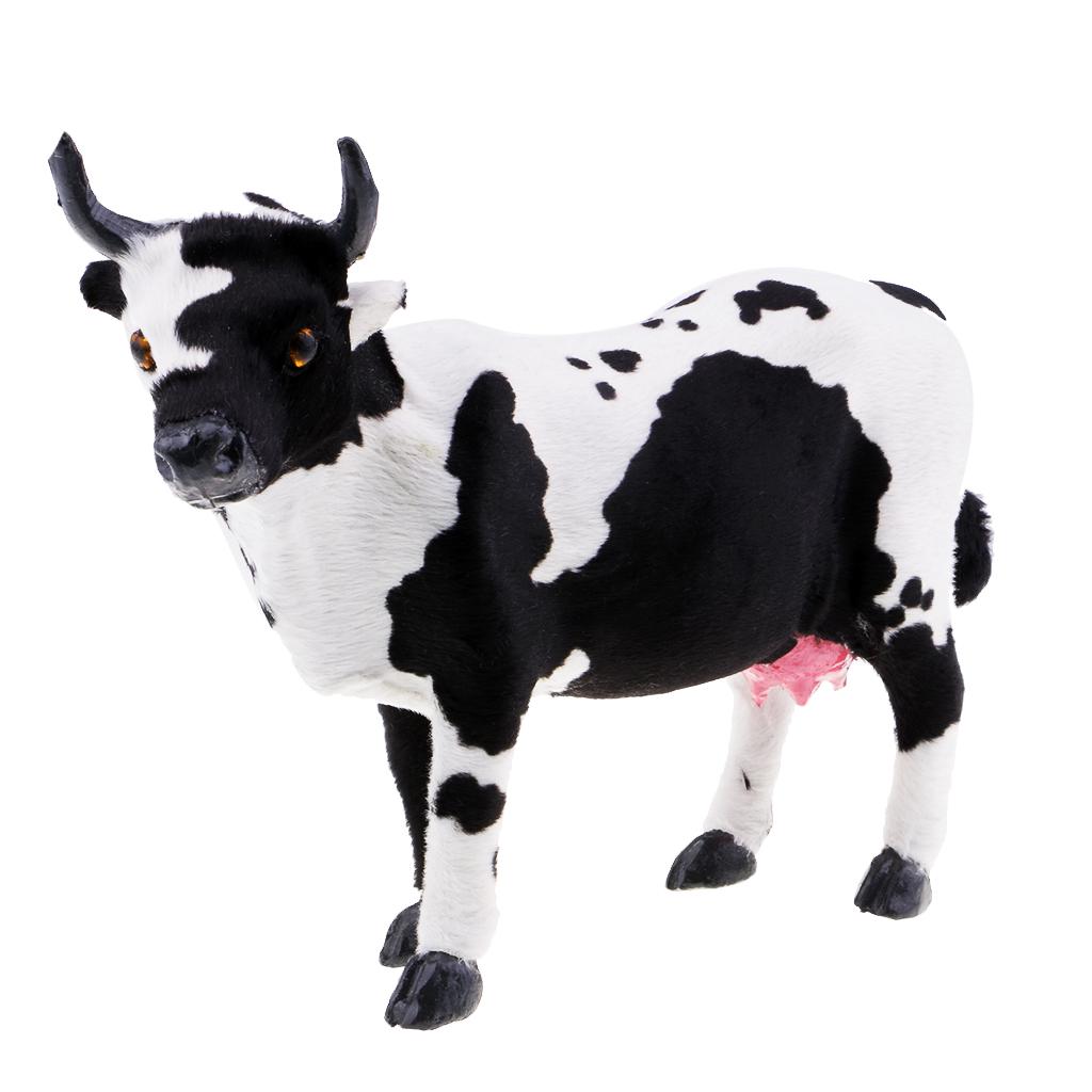 Simulation Cow Farm Zoo Animal Model Figurine Home Decor Kids Toy 25x8x18cm