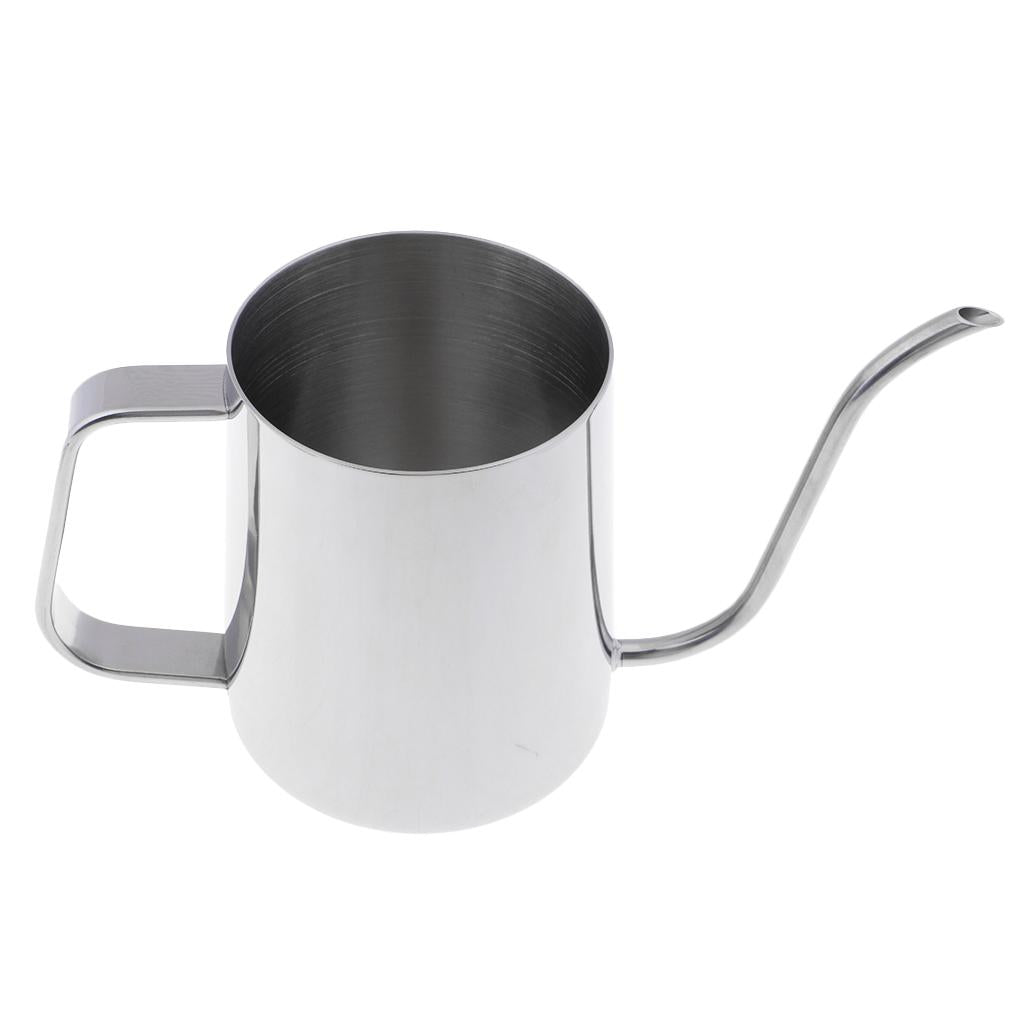 650ml Capacity Stainless Steel Gooseneck Drip Kettle Pot for Coffee & Tea Silver