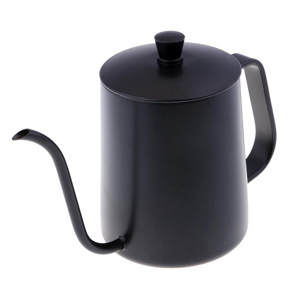 650ml Capacity Stainless Steel Gooseneck Drip Kettle Pot for Coffee & Tea Black