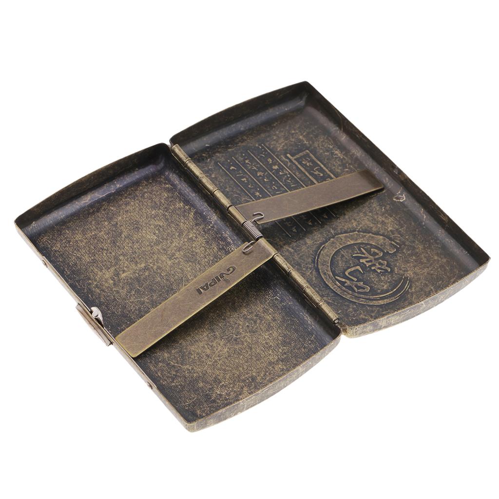 Metal Cigarette Case Vintage Stash Box 20Pcs Tobacco Storage Case D