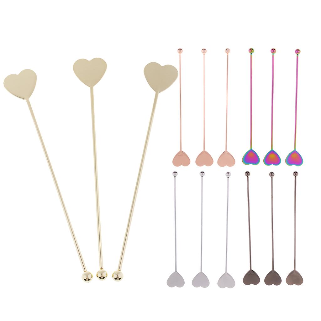 3pcs Stainless Steel Coffee Beverage Stirrers Cocktail Drink Swizzle Stick Silver
