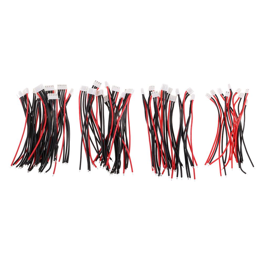40x Silicone JST-XH Balance Cables 1S 2S 3S 4S for Lipo Lithium Battery 10cm