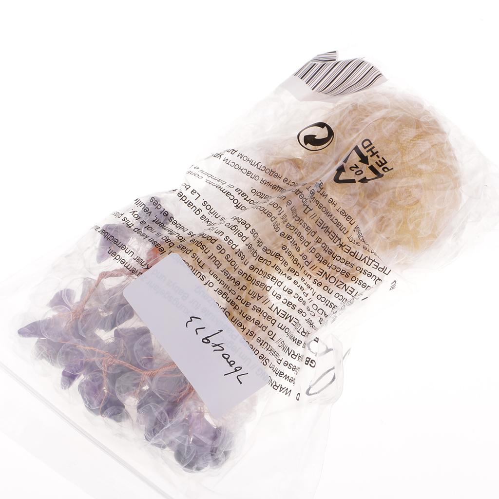 Mini Feng Shui Bring Wealth Luck Tree Crystal Money Tree Purse Purple