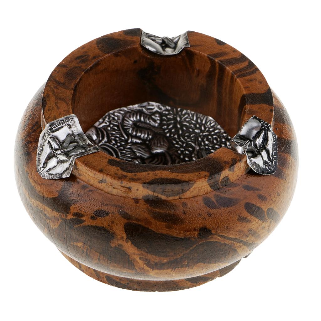 Wood Ashtray Handmade Crafts Cigarette Cigar Tobacco Smoking Ash Tray Case A