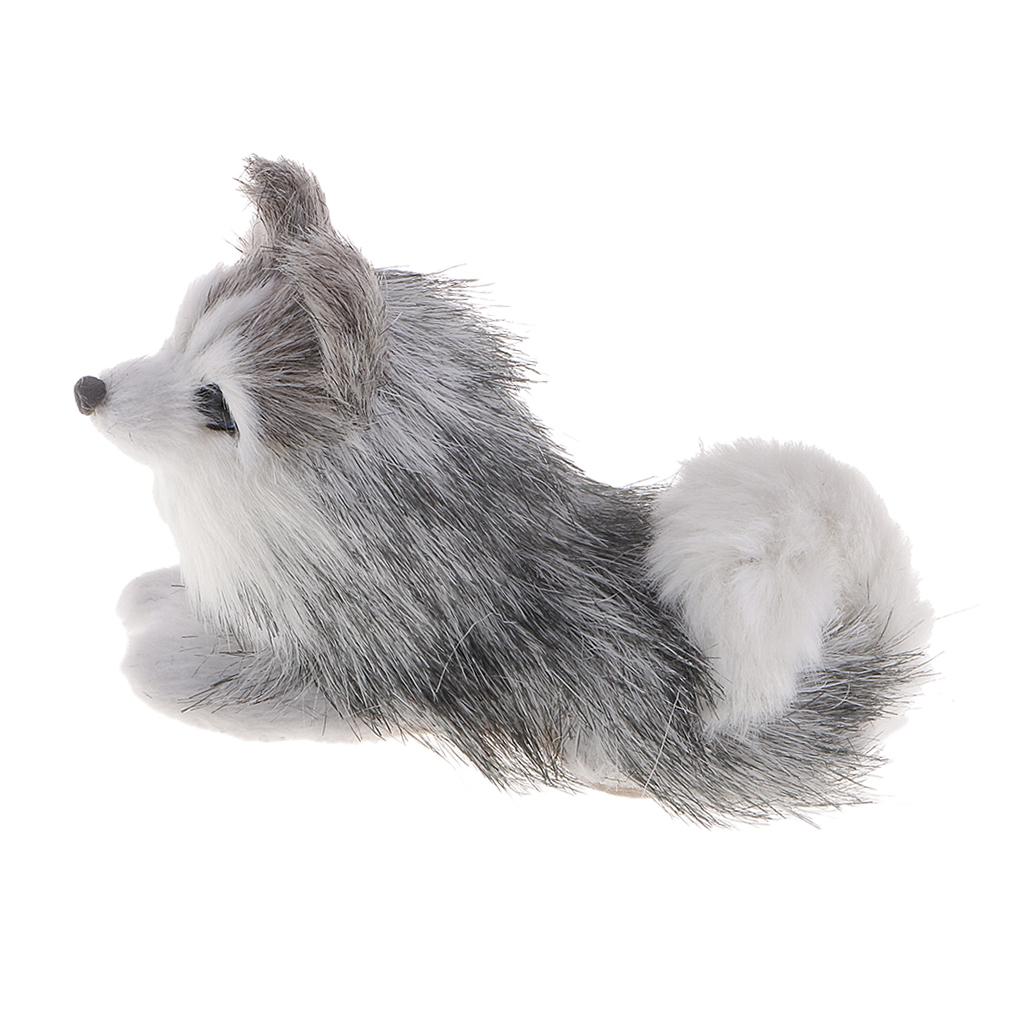 Simulation Dog Figurine Sculpture Statues for Home Crafts Lie Huskie