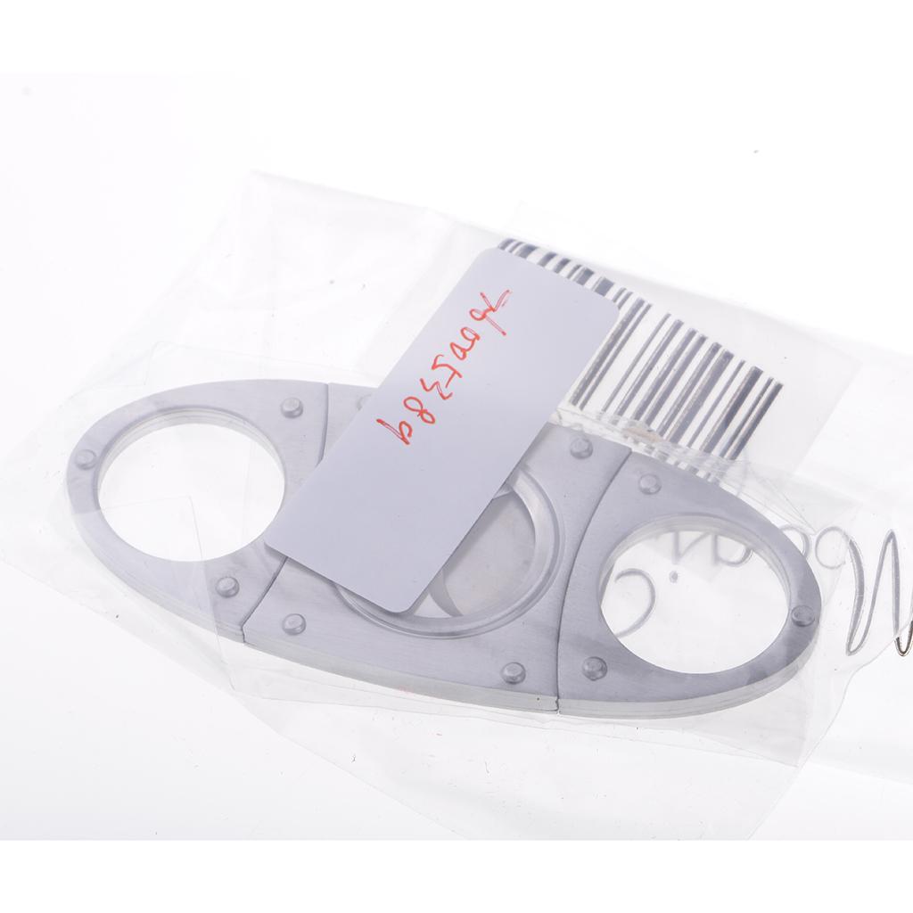 Alloy Cigar Cutter Double Blade Guillotine Scissors Cigar Clipper Shears B