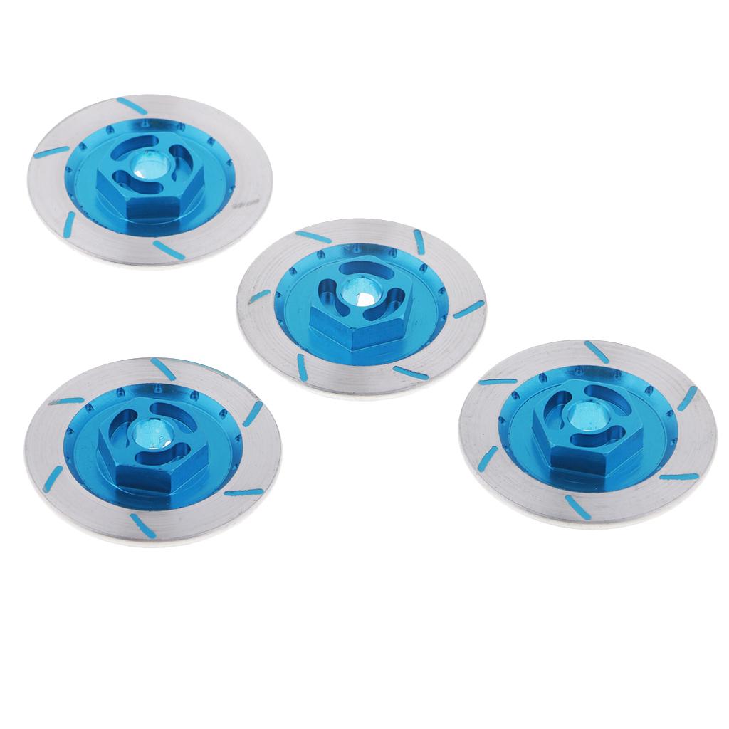 4 Pieces Alloy Wheel Rim Brake Disc for Sakura D4 CS HSP 94123 1:10 Car Blue
