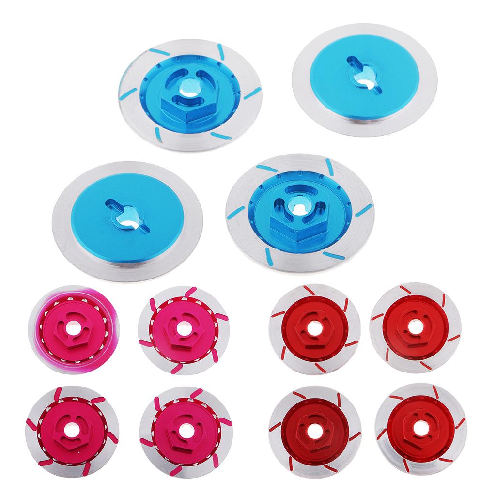4 Pieces Alloy Wheel Rim Brake Disc for Sakura D4 CS HSP 94123 1:10 Car Blue