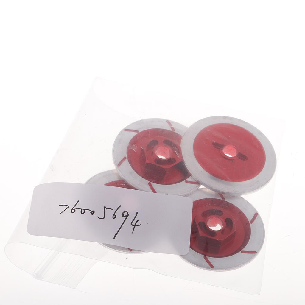 4 Pieces Alloy Wheel Rim Brake Disc for Sakura D4 CS HSP 94123 1:10 Car Red