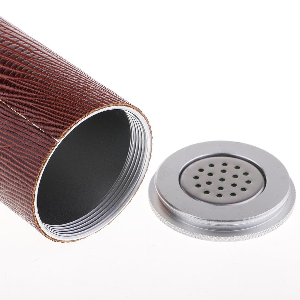 Travel Outdoor Cigar Humidor With Humidifier Hygrometer Round Box Bins Tube