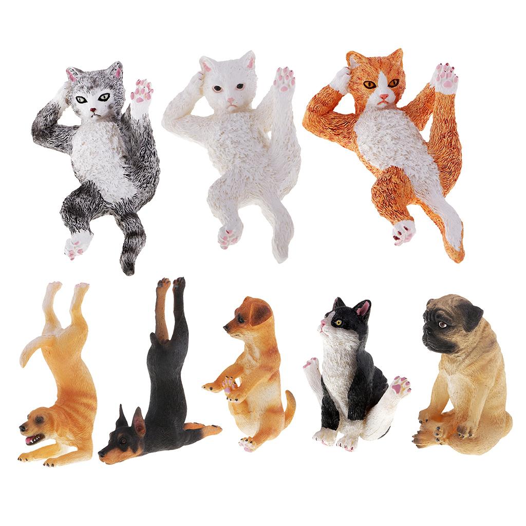 Resin Animal Ornaments Home Decorations Yoga Pose Sculptures Yellow Cat